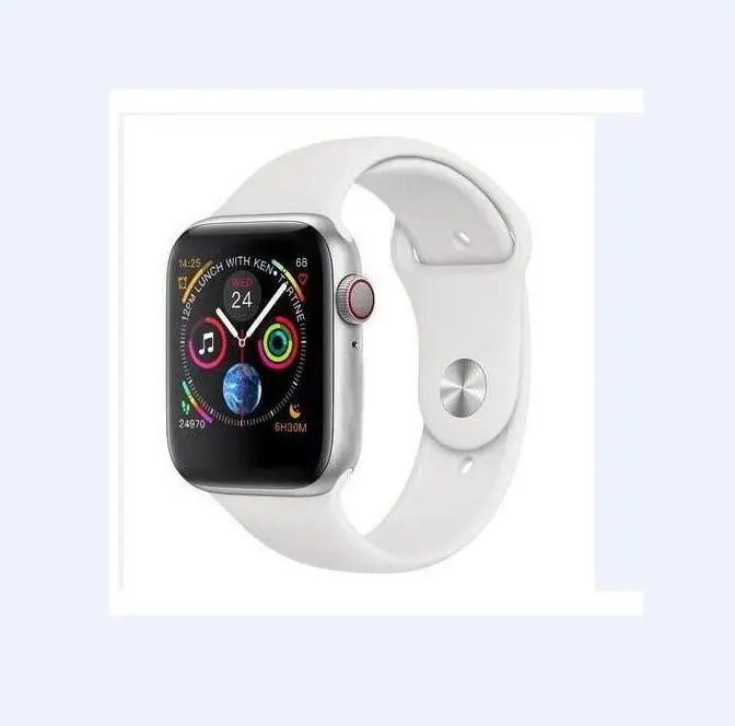 IWO 8 MTK2502C спортивный ремешок умные беспроводные Часы для зарядки смарт-часов серии 44 мм 4 для Apple Watch iPhone Android телефон - Цвет: silver