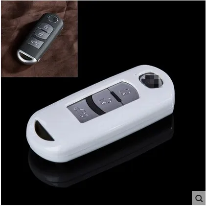 ShinMan ABS Краски ключ автомобиля ключница защитное покрытие для автомобильных ключей, чехол для Mazda3 Axela для Mazda ATENZA CX-4 CX-5 CX-7 - Название цвета: White No key ring