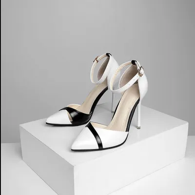 Горячая распродажа; модная женская обувь; туфли-лодочки с острым носком; модельные туфли из искусственной кожи на высоком каблуке; свадебные туфли; женская обувь; zapatos mujer - Цвет: White 10 cm