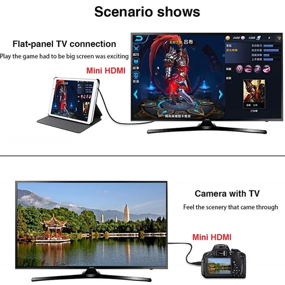 Mini HDMI to HDMI Cable (2)