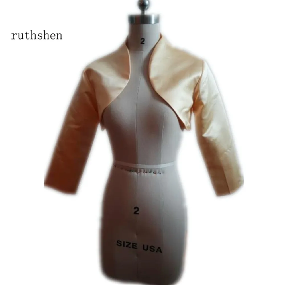 

ruthshen NEW WOMEN FALL WINTER WEDDING SATIN SHRUG BRIDAL BOLERO / JACKET / COAT 3/4 LENGTH SLEEVE CUSTOM COLOR AND SIZE