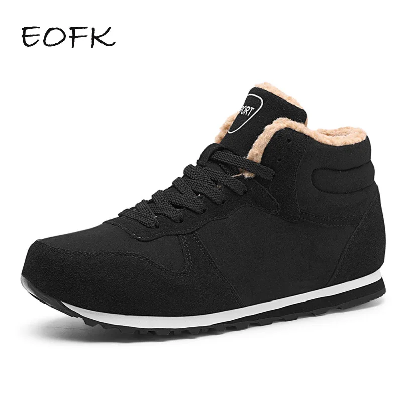 EOFK/мужские Ботильоны; зимние ботинки из замши; мужские ботинки; очень теплая плюшевая зимняя обувь; Уличная Повседневная мужская зимняя обувь