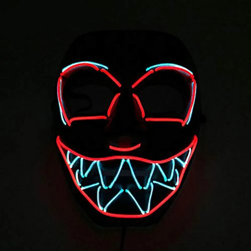 

Halloween Glowing Mask LED Light Festival Mask Scary Face Cosplay Costume