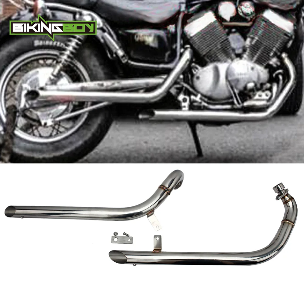 BIKINGBOY для Yamaha XV 535 Virago XV 400 Virago XV535 XV400 1987-2004 98-04 полный комплект глушитель выхлопной системы трубы+ глушители