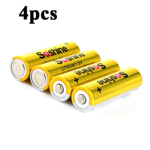 Soshine AA 1,5 V 3000mAh FR 6 Mignon литиевые батареи с супер непрерывным разрядом для камеры/фонарика/фары/игрушки - Цвет: 4pcs