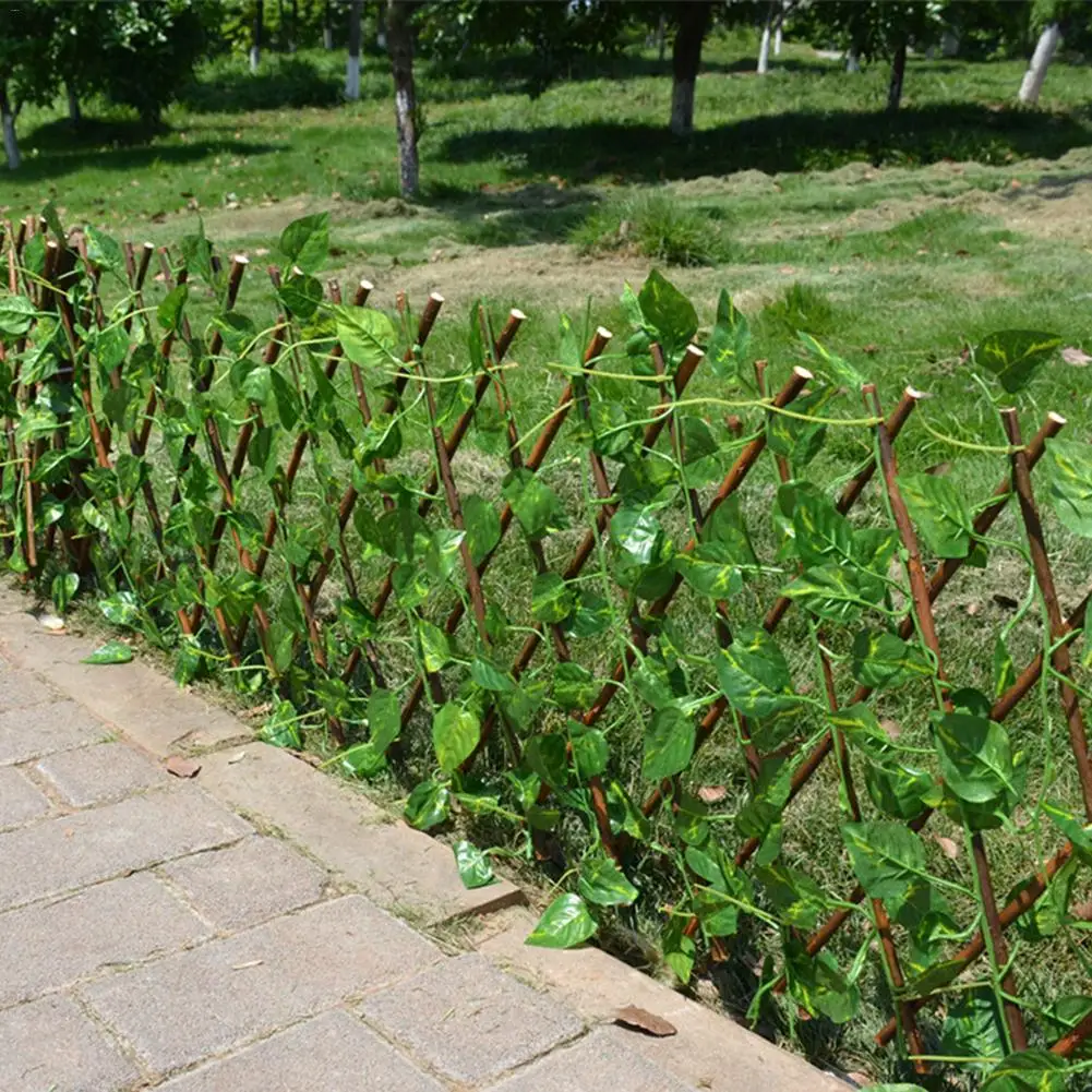 Строения для сада Забор тип расширения искусственный зеленый ветка с листьями Bucolic Mula сетка деревянные домашние ресторанные украшения стены