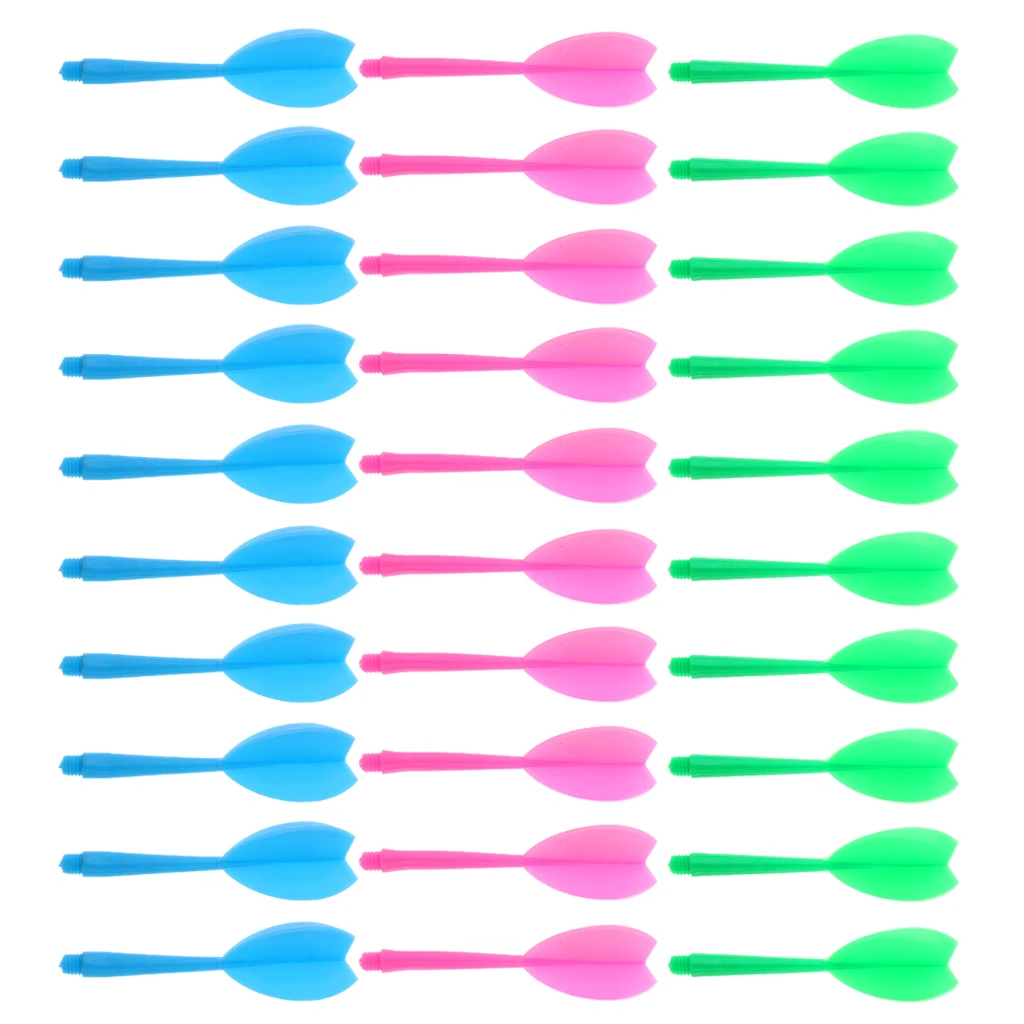 30 Pieces Multicolor Durable Plastic Darts Shaft Flight Combo Set Dart Replacement Flight Shaft Combo Accessories