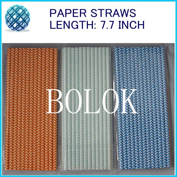 

Chevron Printed Paper Straws Wholesale 4000 pcs Drinking Paper Straws Free Ship via DHL/FEDEX/EMS