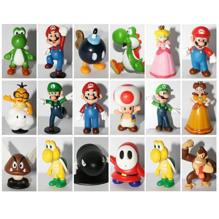 18pcs Super Mario Bros Figures Kids Toys Doll  Spielzeug Puppen Model Collection 