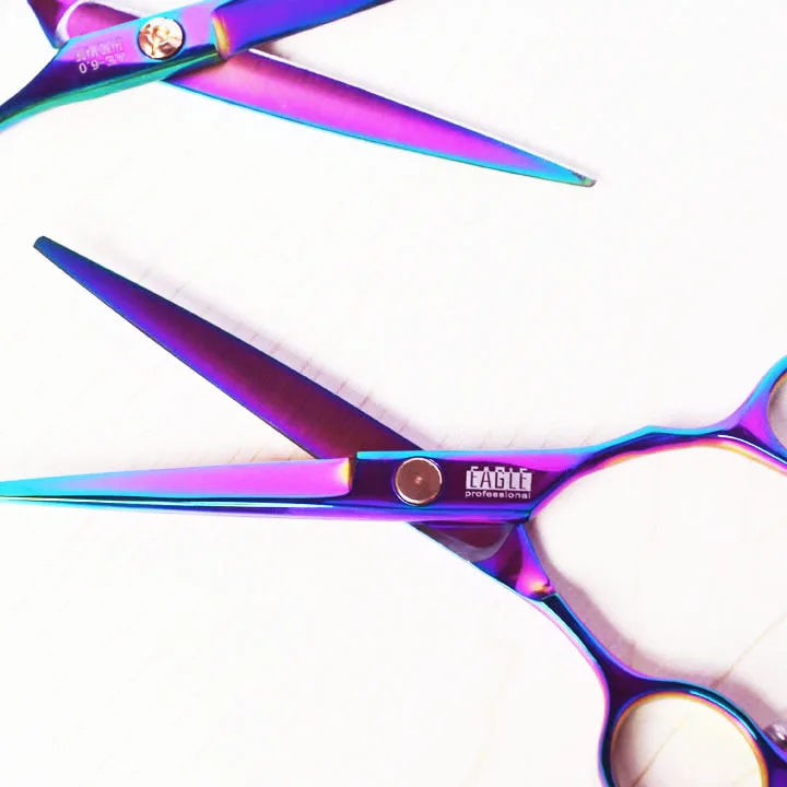 3.25 горячая распродажа парикмахерская волос ножницы стрижка ножницами фиолетовый титана 6.0 дюймов сдвига парикмахерская парикмахерская
