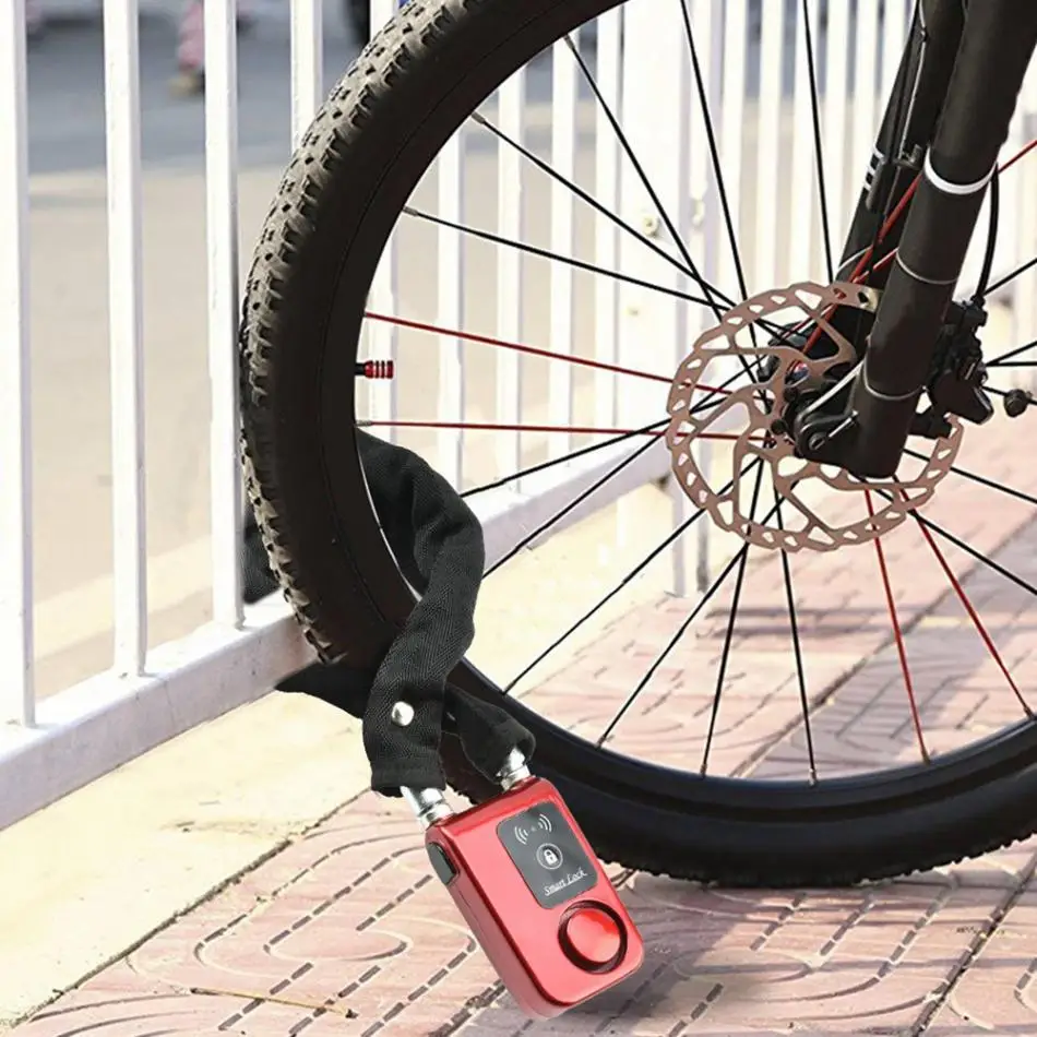 Y797G Водонепроницаемый Смарт Bluetooth велосипедный замок цепи Противоугонный смартфон контроль блокировки красный