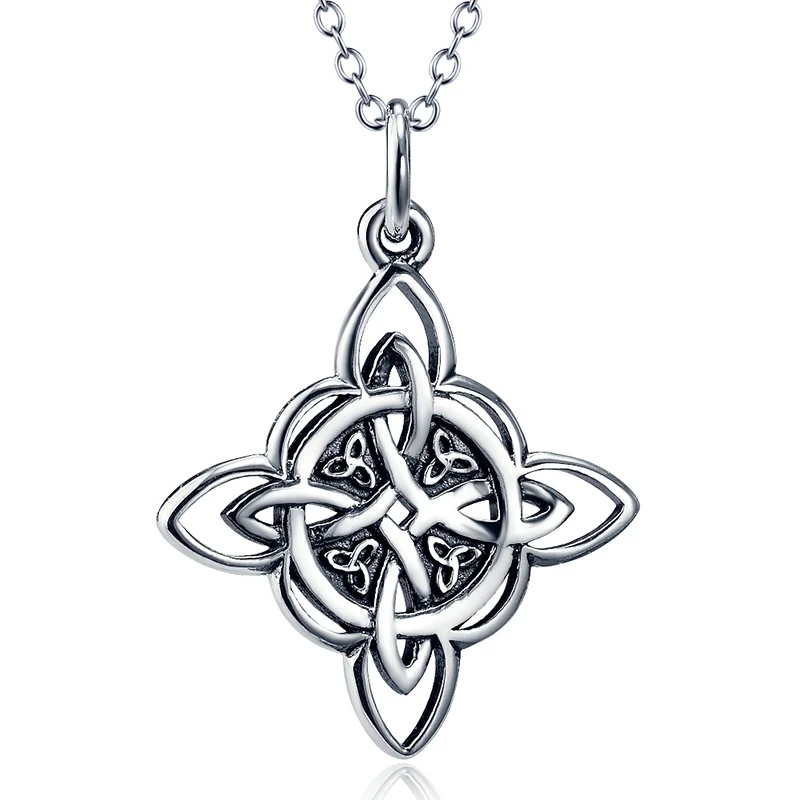 

925 Sterling Silver Fine Jewelry Chinese knot Pendant Necklace Choker Women Girls Party Collar Gift Jewels CHX10876