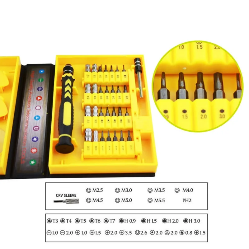 

KINGGUARD 38 in 1 Kit Fix For Cell Phone IPhone For Notebook Precision Multipurpose Screwdriver Set Repair Tool Hand Tools