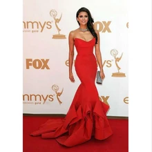 Nach Maß Red Celebrity Kleider Schatz Backless Lange Zug Roter Teppich Kleid Sexy Besonderen Abend Party Kleid