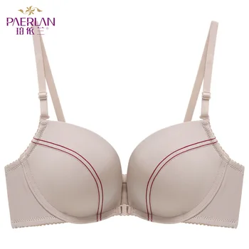 

PAERLAN Unique striped bra ladies simple sexy underwear without steel ring 5/8 cup front buckle underwear female