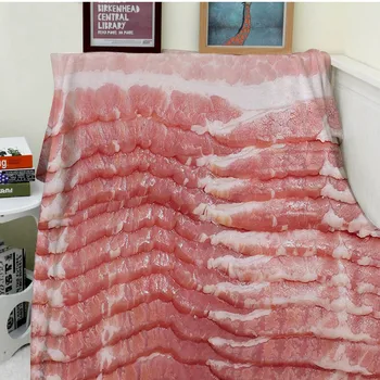 

Blanket Comfort Warmth Soft Plush Easy Care Machine Wash Funny Fresh Bacon Powder Sofa Bed Throw Kid Adult Warm Blanket