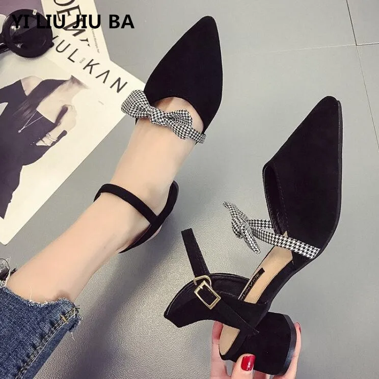 

2019 office high heels women shoes platform Pointed toe wedding party shoes women high heel Bow shoes women zapatos mujer **067