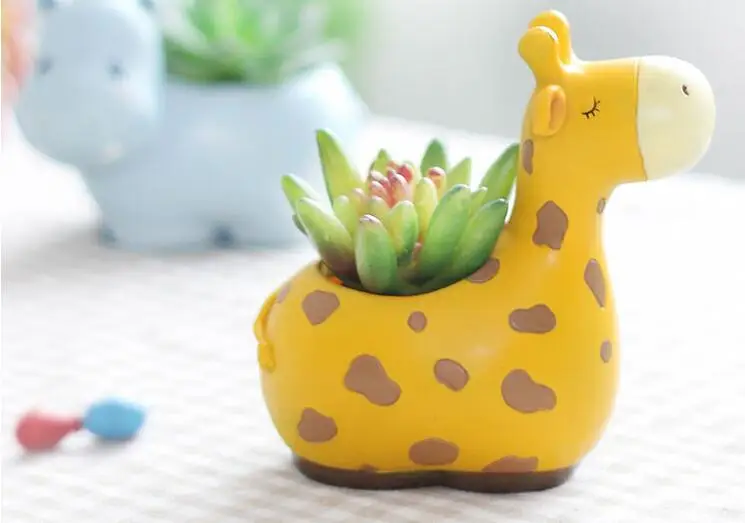 

2019 Modern Cartoon Cute Animals Shape Mini Succulent Planter Pot Creative Handicraft Ceramic Desktop Decoration Flower Pots