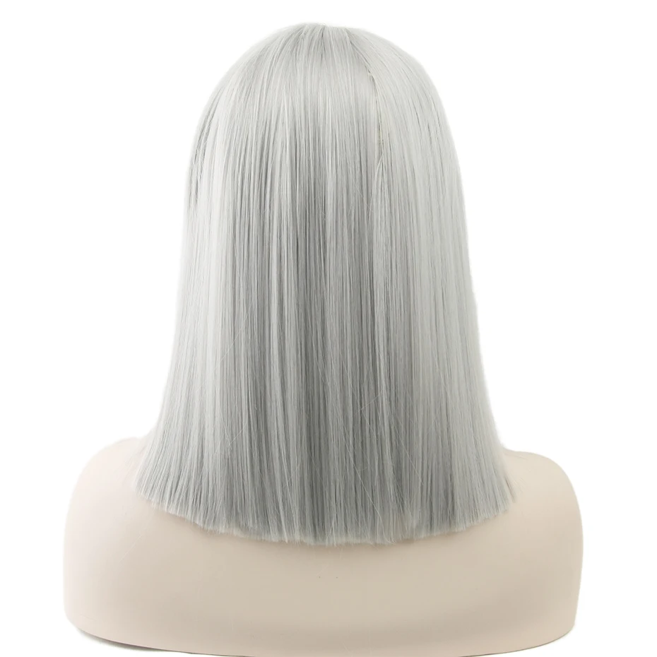 Soowee 8 цветов короткие прямые термостойкие синтетические волосы серый натуральный черный женские вечерние парики для косплея