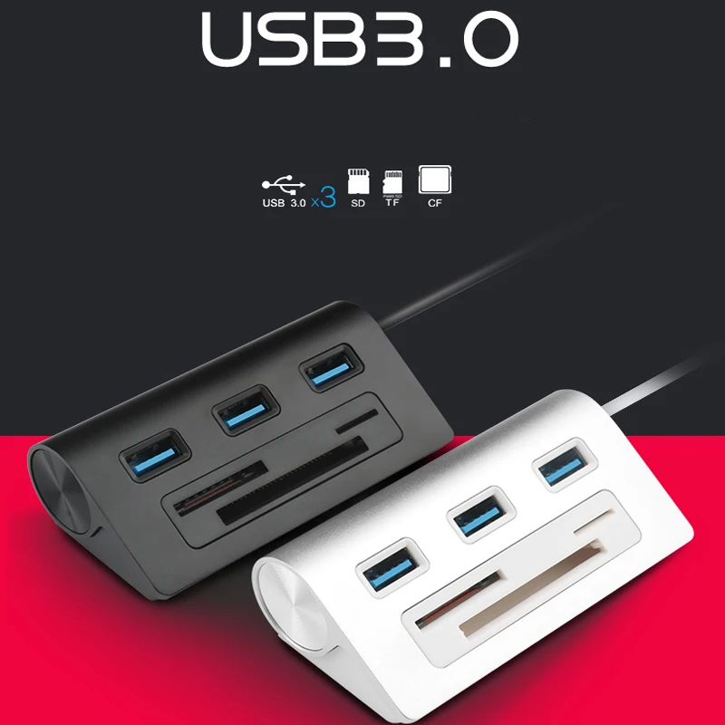 USB 3.0 hub with 3 slots Card Reader usb splitter for SD/Micro SD/CF/TF