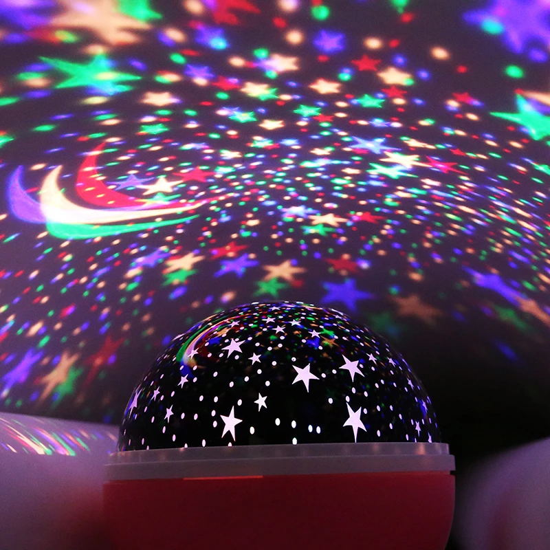 LED الدورية ستار العارض سلك USB الجدة الإضاءة القمر السماء دوران الحضانة ليلة ضوء الاطفال عن الطفل طفل مصباح القمر الكرة