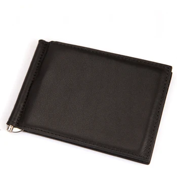 

New leather money clip slim front pocket wallet with ID credit card slots unisex wallet business leather money wholesale/retail