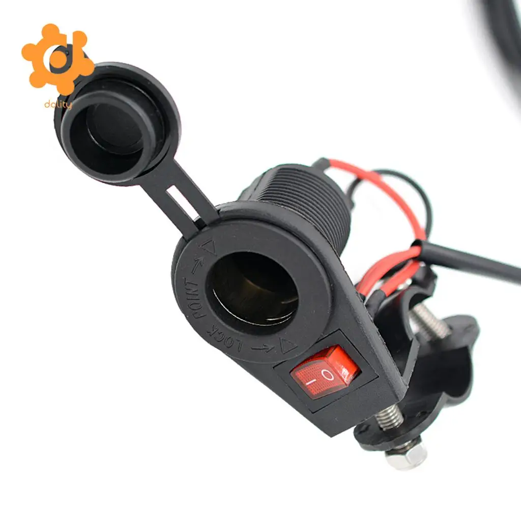 Universal Motorcycle Car Cigarette Lighter Power Socket with On Off Switch
