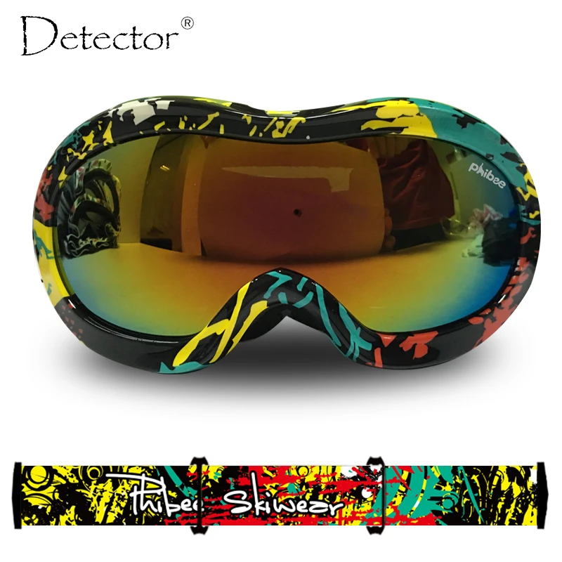 Detector 2016 Kids Double Anti Fog UV400 Protection font b Ski b font Goggles Boys Girls