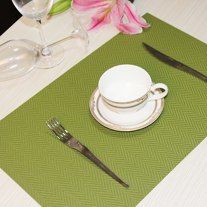 

HARTING PVC placemats stripe modern simple thick rectangular plastic insulation pad coaster student dishes 4 pieces