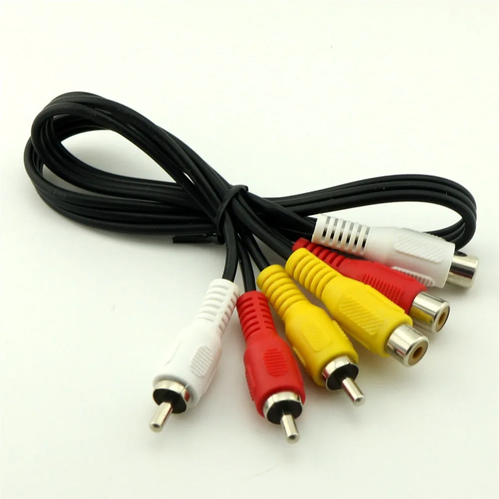 

1Pcs50cm 3 RCA Male to 3x Female Audio Video Composite Extension Cable for HDTV DVD