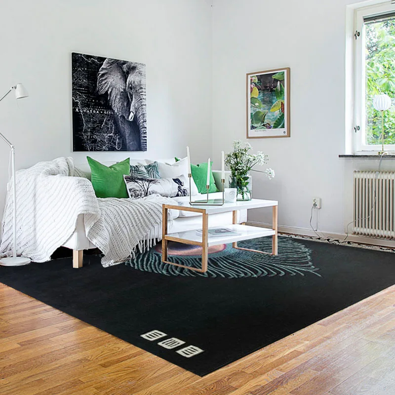 

ALITEXTILEBTOC Rectangular 100% Acrylic Carpet Living Room Plant Print Living Room Bedroom Carpet Customizable Hand Carved