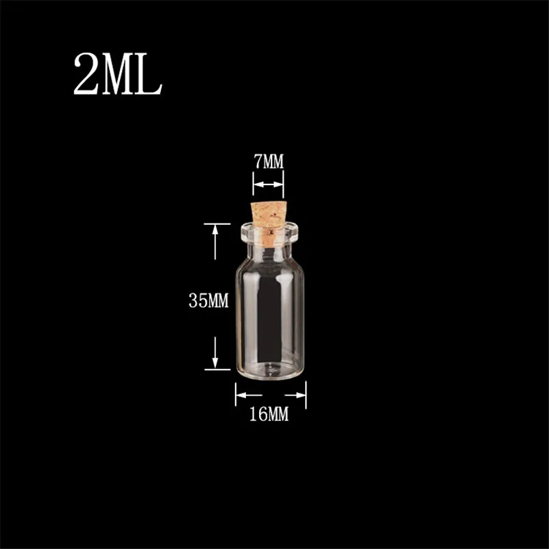 1.5ml 2ml 3ml 5ml 6ml Diameter 16mm 50pcs/lot Test Tube Glass Bottles Small Bottles with corks Mini Glass Vials for packing Gift 3
