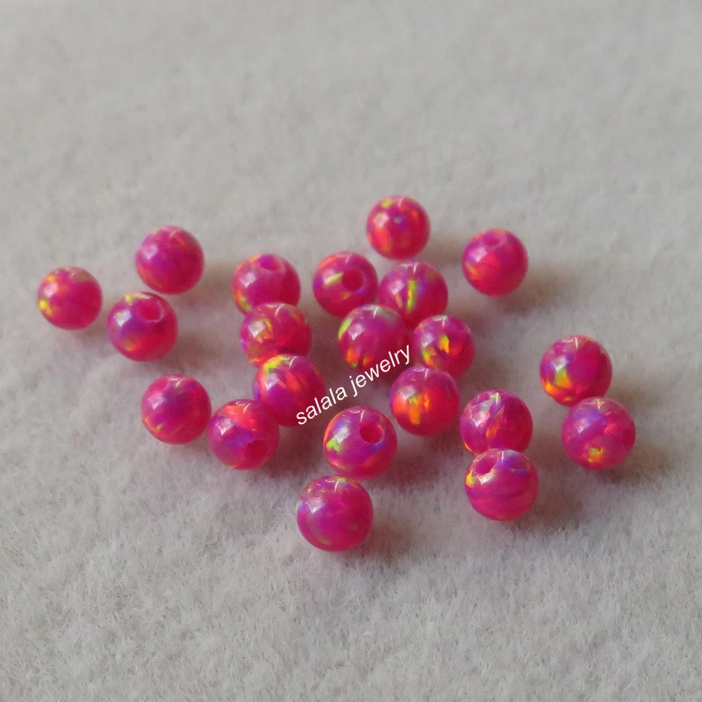 100pcs/lot OP23 Opal Beads 3mm Round Opal Beads Drilled Synthetic Round