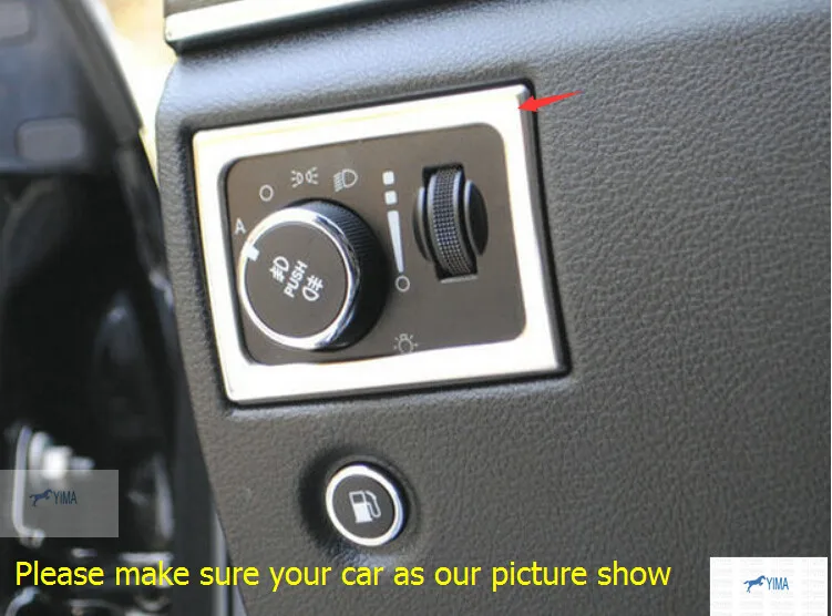 

For Jeep Grand Cherokee 2011 - 2016 Stainless Steel Headlight Lamp Switch Button Frame Cover Trim 1 pcs