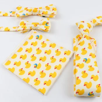 

Cotton Family Neck Tie Set Slim Necktie Handkerchief Bowtie Set Papillon Cravat Butterfly Corbatas 4pcs Parent-child Suit