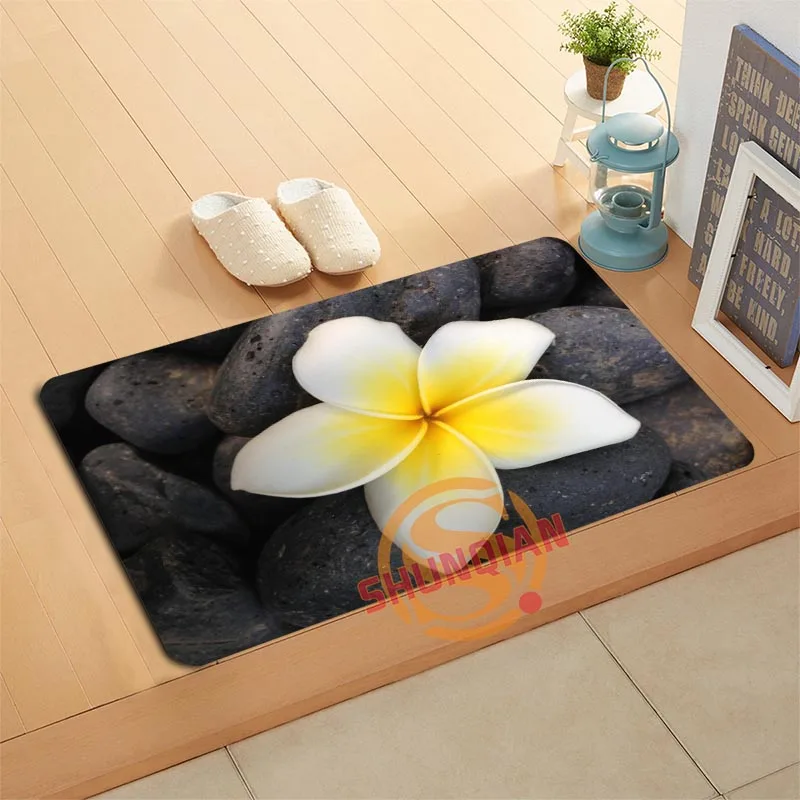 Custom Flower Plumeria Doormat Bath Mats Foot Pad Home Decor Bathroom Mats Door Mat Floor Mat A320#130 Custom Flower Plumeria Doormat Bath Mats Foot Pad Home Decor Bathroom Mats Door Mat Floor Mat A320#130
