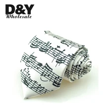 Мужские галстуки,, активные, 8 см., звуковая гамма, Белый/музыкальная нота, галстук, полиэфирный, тканый, классический, мужской, для свадьбы, вечеринки, галстук, корбата