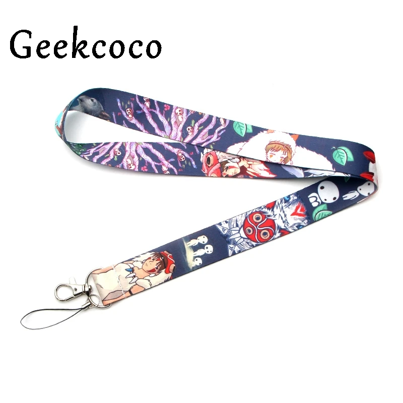 

Princess Mononoke cartoon diy keychains Accessory Safety Breakaway Mobile Phone USB ID Badge Holder Key Strap Neck lanyard J0238
