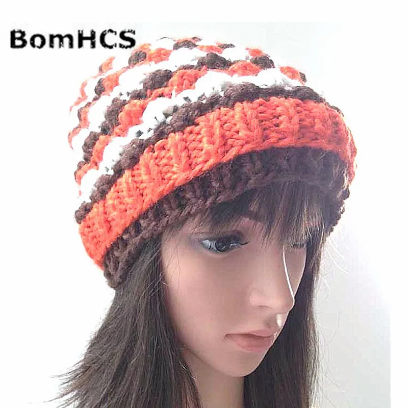 

BomHCS Fashion Women Winter Warm Ear Muff Knitted Beanie 100% Handmade Soft Crochet Hat Cap Lei Feng Cap