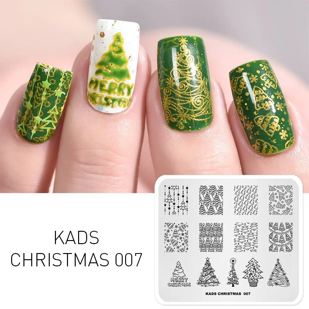 KADS Новое поступление Рождество 007 полоса Рождественская елка для поднос для маникюра Шаблон трафарет Инструменты для красоты рисунок для нейл-арта штамп