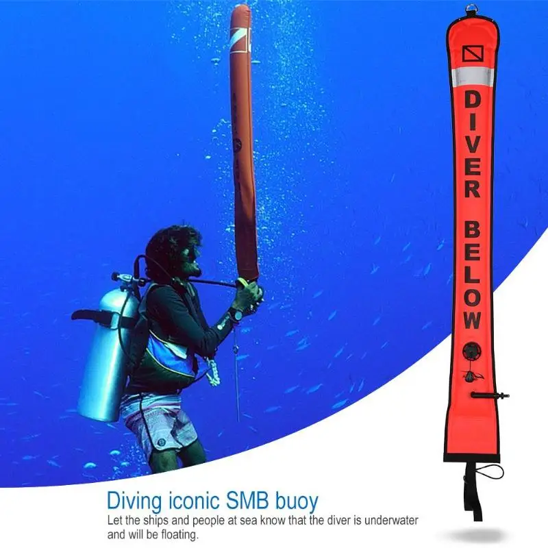 Keep Diving 1,2 м 1,5 м 1,8 м оранжевый нейлон видимость надувной Дайвинг SMB поверхностный маркер сигнала трубки буй аксессуары