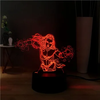 

Captain marvel Carol Danvers 3D Illusion 7 Color Change LED Acrylic DEC Atmosphere Bedside USB Table Mood Light Holiday Kid Gift