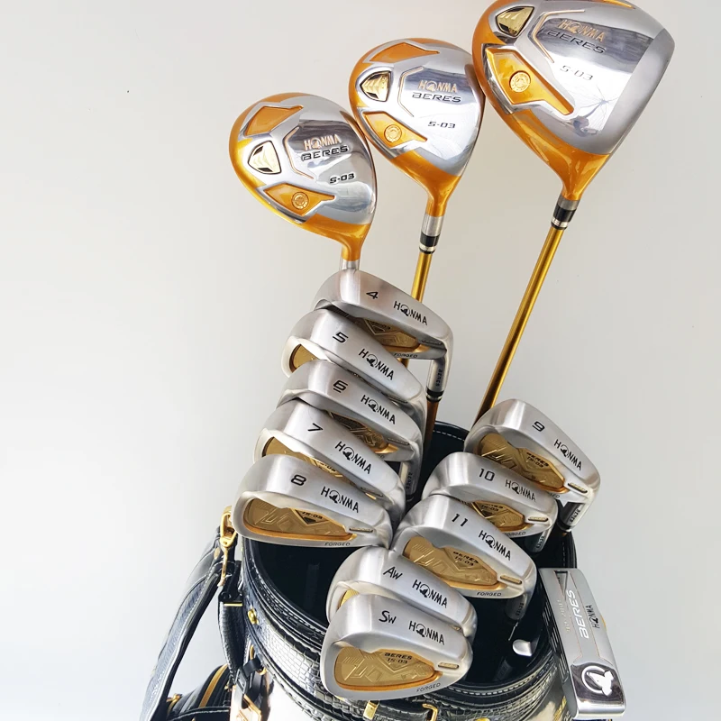 Cooyute Новые клюшки для гольфа Honma S-03 4 звезды набор клюшек для гольфа дерево+ утюги+ клюшки графитовый Вал для гольфа и головной убор