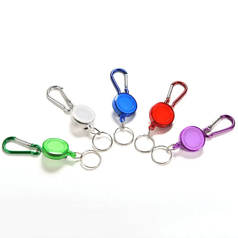 

1 PC Retractable Colourful Strap Carabiner Clip Card Label Metal Card Badge Holder