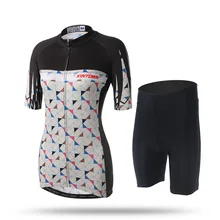 Женский Открытый Велоспорт велосипед с коротким рукавом Одежда велосипед трикотажный свитер и шорты Комплект