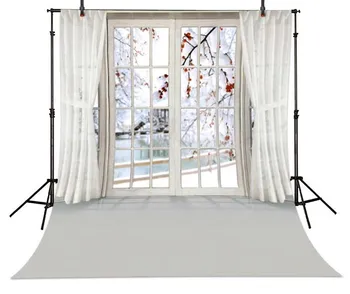 

Winter Snow Room Curtains backdrop Vinyl cloth High quality Computer printed children kids photography studio background