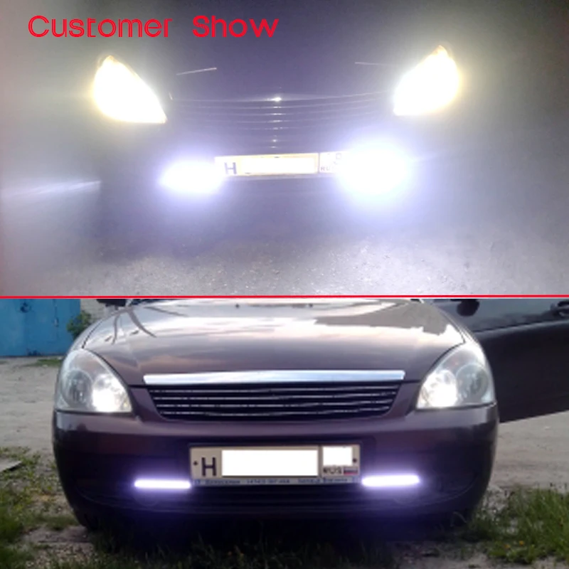 HAUSNN 17 см светодиод COB DRL 100% водонепроницаемый дневные ходовые огни автомобильный