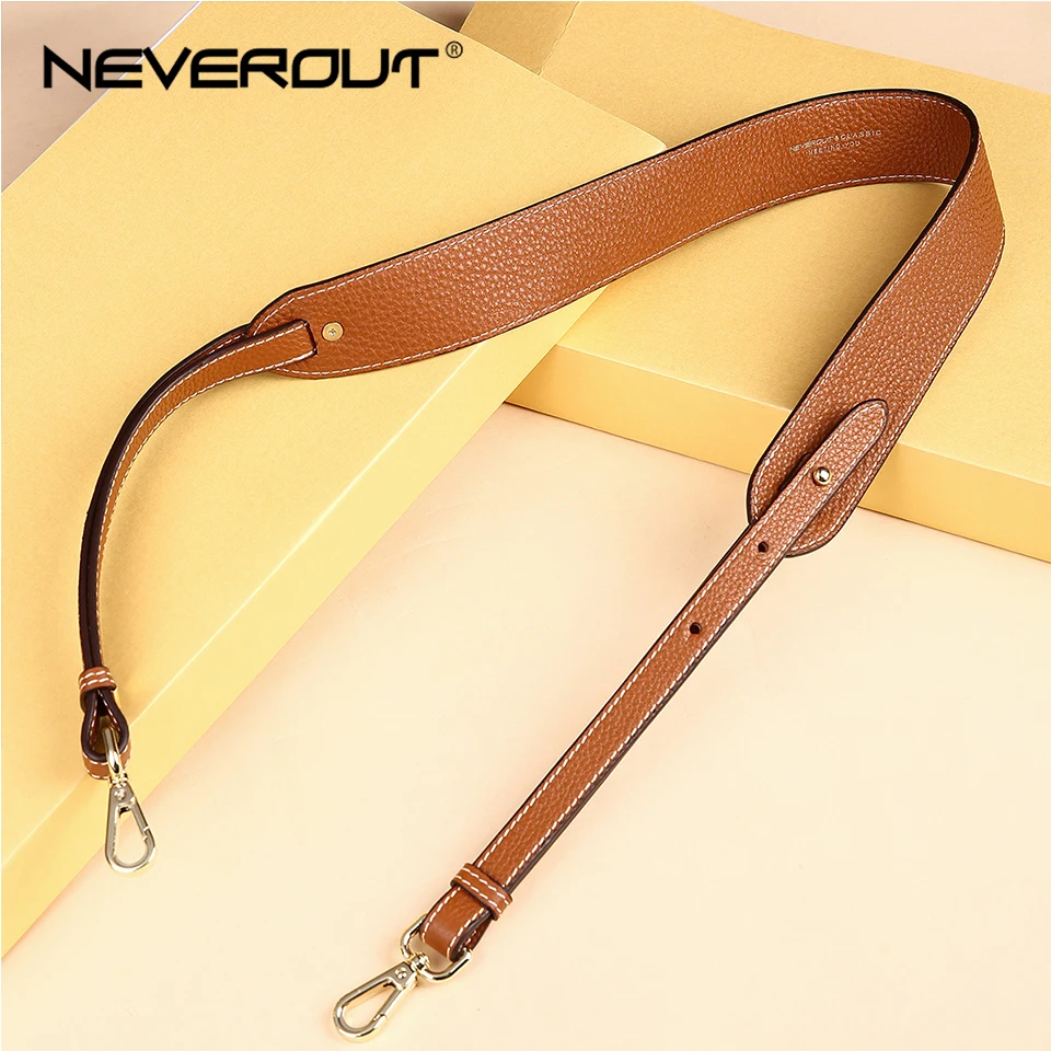 NEVEROUT Genuine Leather Shoulder Strap Women Solid Bag Strap Wide Belt 97cm*4cm