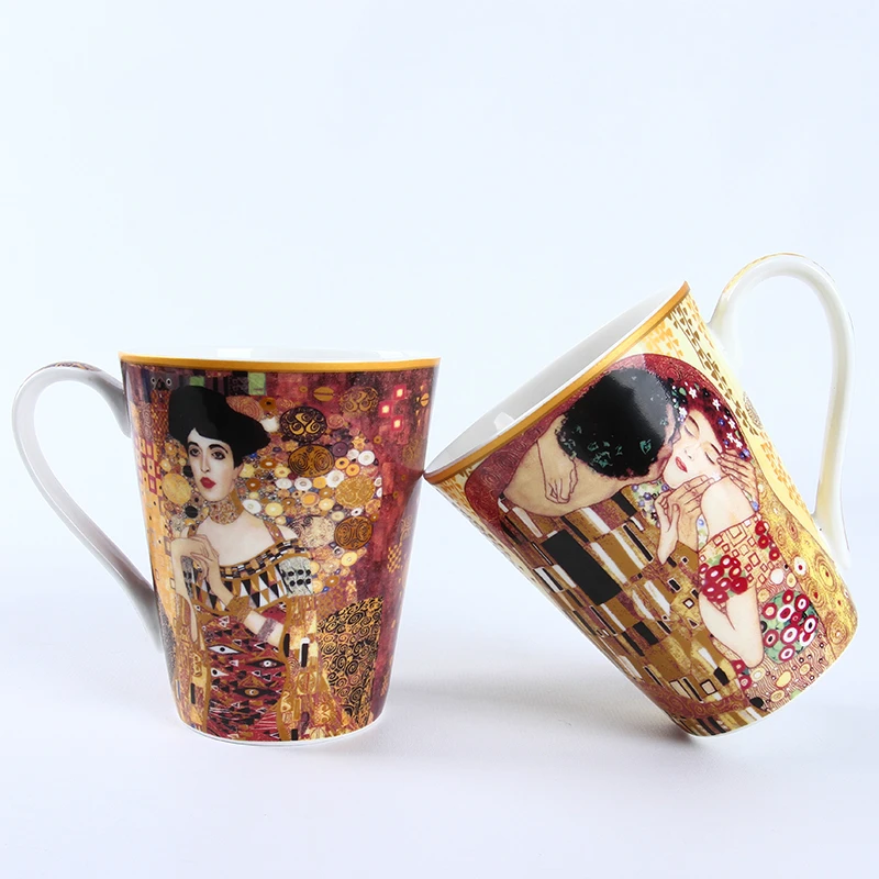 Популярная Масляная картина Avalon Bone China Gustav Klimt чашка для кофе и чая керамическая