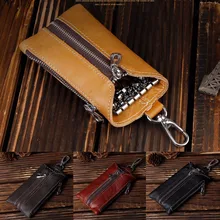 HTNBO кожаный чехол для ключей на молнии для peugeot 407 kia ford focus Toyota hyundai BYD Starline volvo xc70 универсальный чехол для ключей